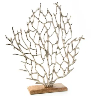 Seegras-Figur zum Hinstellen: Dekofigur aus Aluminium & Holz, Deko Sommer, Meer, Strand & Urlaub, Maritime Dekoration Bad & Wohnzimmer, Maritimdeko Innen, Baddeko Maritim, Tischdeko, 41 x 38 x 8 cm