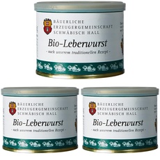 Bäuerliche Erzeugergemeinschaft Schwäbisch Hall Bio Leberwurst, 200 g (Packung mit 3)