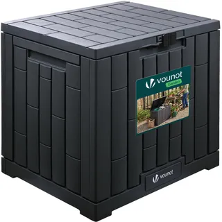 VOUNOT® Gartenbox Wasserdicht Outdoor 126L, Aufbewahrungsbox Garten mit Griffmulden & integriertem Verschluss, Auflagenbox Kissenbox für Balkon Terrasse, 56 x 44 x 53 cm, Anthrazit