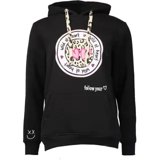 Zwillingsherz Hoodie Leo-Details Schwarz 34