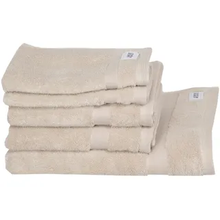 Schöner Wohnen Frottierset , Sandfarben, Beige , Textil , 5-teilig , Uni , Oeko-Tex® Standard 100 , saugfähig, Aufhängeschlaufe, angenehm weich, hochwertige Qualität, schnelltrocknend , Heimtextilien, Badtextilien, Handtuchsets