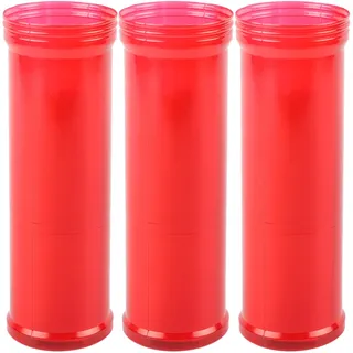 3 Stück Rot Stumpenkerzen 18 x 6cm, Rot Votivkerzen Große Größe Brenndauer: Ca. 105 Stunden