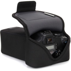 USA Gear DSLR Kameratasche/SLR Kamerahülse für Zoomobjektiv mit Neoprenschutz, Gürtelhalfter und Zubehörspeicher - Kompatibel mit Canon, Nikon, Sony, Olympus, Pentax und vielen Anderen - Schwarz
