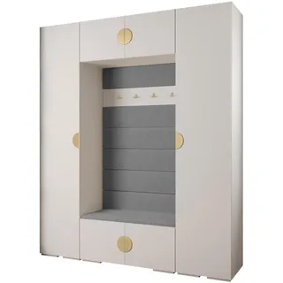 Abiks Möbel Garderoben-Set 236,7/200/47 , Metall , Nachbildung , 10 Fächer , 200x236.7x47 cm , Garderobe, Garderoben-Sets & Garderoben-Serien, Garderoben-Sets