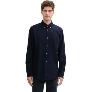 Langarmhemd TOM TAILOR "Oxford", Herren, Gr. S, N-Gr, blau (sky captain blau), Web, Obermaterial: 100% Baumwolle, unifarben, regular fit taillenbedeckt, ohne Ausschnitt, Hemden Langarmhemd, mit Brusttasche