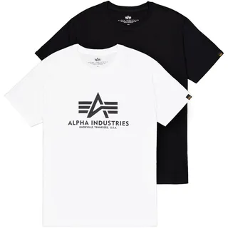 Alpha Industries Basic T 2 Pack schwarz/weiß 3XL