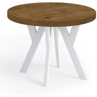 dekori.interiors Dekori_Interiors Esstisch, Dunkelbraun Holz, Rund, 100x77x150 cm, Esszimmer, Tische, Esstische