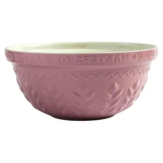 Rührschüssel aus Steingut mit geprägtem Mais-Design, langlebig und splitterfest, 30 cm, Rosa - Dusty Pink