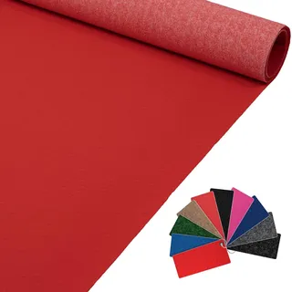 ANRO Teppich Läufer Messeteppich Meterware Rot 700x60 cm | Zuschneidbar als Meterware · Strapazierfähig · Zuschneiden · Eventteppich