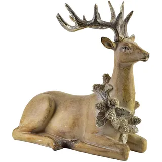 Mondex Dekofigur Santa Lila Braun 30,5x15,5x28,5 cm Kunststoff , 15.5x28.5x30.5 cm , Dekoration, Weihnachtsdekoration