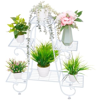 ROYAL SMEELA blumenständer für innen - pflanzenständer metall schwarz - pflanzenhocker blumentopf ständer Blumentreppe Schwarz -pflanzenständer outdoor blumentopf mit ständer