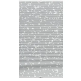 GARDINIA Plissee »Dekor Ginkgo Oesyter Mushroom« blickdicht ohne Bohren verspannt Klemmträger mit Feststellschraube, Plissee Concept Trägern zum Klemmen, grau