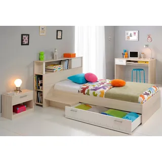 Parisot Jugendzimmer-Set »Charly 11« weiß (akazie, weiß), B/H: 90cm x 200cm, Schlafzimmermöbel-Sets, Jugendzimmer-Set, mit einem Schreibtisch,