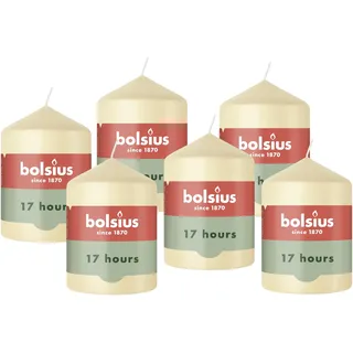 Bolsius Essentials Stumpenkerze 8 cm beige 6 Stück
