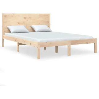 vidaXL Massivholzbett ohne Matratze 160x200 cm Kiefernholz - Braun
