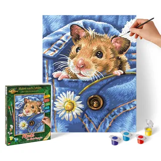 Schipper 609240436 Malen nach Zahlen, Mucki, der Blinde Passagier - Bilder malen für Erwachsene, inklusive Pinsel und Acrylfarben, 24 x 30 cm