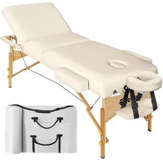 tectake Massageliege 3 Zonen, 218 x 102 x 90 cm, beige , Beige , Holz , 102x90x218 cm , Freizeit & Co, Wellness & Gesundheit, Gesundheit