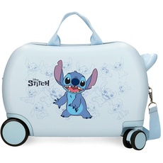 Disney Joumma Happy Stitch Kinderkoffer, Blau, 45 x 31 x 20 cm, starr, ABS, 24,6 l, 1,8 kg, 2 Räder, Handgepäck, blau, kinderkoffer