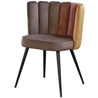 Kawola Esszimmerstuhl Jada Braun Velvet (1er-Set) , Kunststoff , 59x86x55 cm , Esszimmer, Stühle