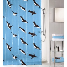 Bild Duschvorhang »Penguin«, 180x200 cm, blau