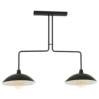 Homemania HOMAX_4900 Hängelampe, Kronleuchter, Deckenleuchte, Metall, schwarz/weiß, 108 x 37 x 84 cm, 2 x E27, 60 W