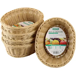 KESPER Brot- und Obstkorb, 5er Set", braun, B:25cm H:8,5cm, Lebensmittelaufbewahrungsbehälter, Brotkorb, Breite ca. 25 cm