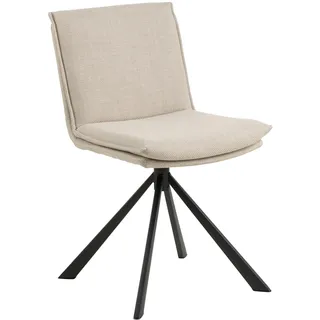 AC Design Furniture Flemming Esszimmerstuhl mit Drehfunktion, Bezug in Beige und Schwarzen Stahlbeinen, 1 Stück, Küchenstuhl im Modernen Stil, B: 47 x H: 85 x T: 59 cm