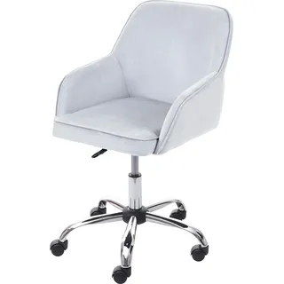 Bürostuhl HWC-F82, Schreibtischstuhl Chefsessel Drehstuhl, Retro Design Samt grau - Grau