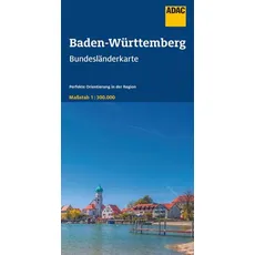 ADAC BundesländerKarte Deutschland Blatt 11 Baden-Württemberg 1:300 000