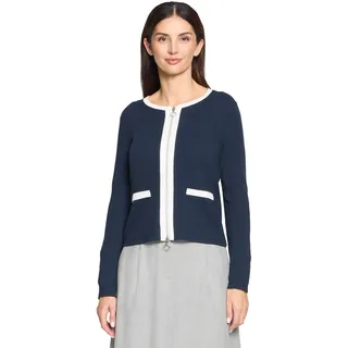 Betty Barclay Damen Shirtjacke mit Struktur 38, Patch Dark Blue/Cream