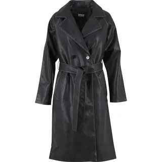 URBAN CLASSICS Vintage Leather Trenchcoat Schwarz 2XL