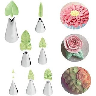 Kuchen dekorations Set, 7-teiliges Spritztüllen-Set aus Edelstahl – Weihnachten, Geburtstage, Jubiläum, Hochzeit, DIY-Icing-Tülle für Cupcakes, Kuchen, Kekse, Dessert, Gebäck