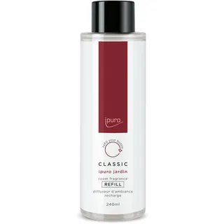 ipuro Classic Raumduft Nachfüllflasche JARDIN 240ml | Raumerfrischer Limette, Bergamotte, Magnolie & Rose, Nelke & Amber, Exotischer Garten Duft | Nachfüller für Diffuser + Stäbchen