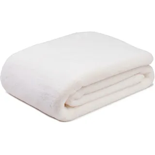 Wohndecke GÖZZE "Merino Wendewohndecke", weiß (wollweiß), B:180cm L:220cm, Polyester, Wohndecken, Wohndecke, kuschelig weich