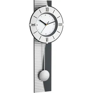 TFA 60.3001 Analoge Pendeluhr in Metall-Optik - Silber