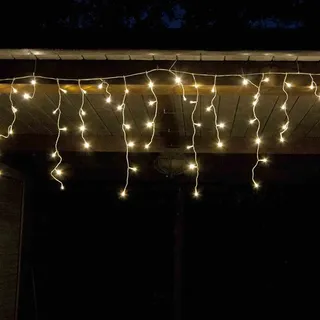 FHS International LED Lichterkette Eisregen 4,20 m Weiß