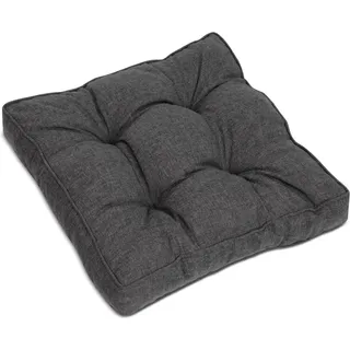 Beautissu Beauflair Loungekissen Outdoor Sitz 50x50x10cm Graphitgrau