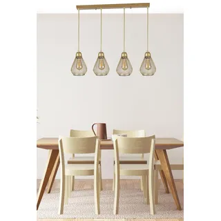 Elegant Gold Chandelier, Metal Body with Antique Coating, Adjustable Height 70 cm, E27 Socket Max 40W, Perfect for Modern Home Décor & Lighting