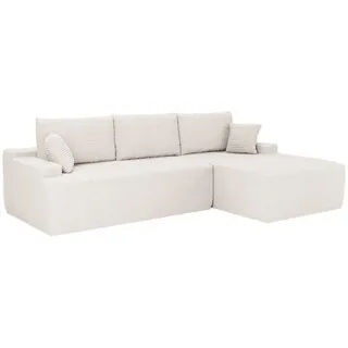 Juskys Sofa Coredo creme Cord , Creme , Textil , 250x155 cm , Wohnzimmer, Sofas & Couches, Wohnlandschaften, Ecksofas