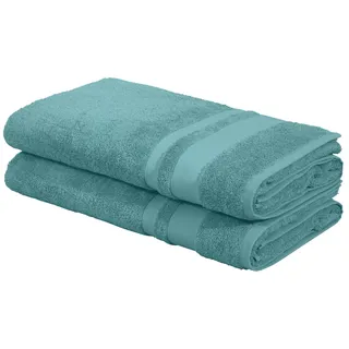Saunatuch OTTO HOME "Vanessa, 2 Saunatücher, 80x200cm, in Standard- und Premium-Qualität", petrol, B:80cm L:200cm, Walkfrottee, Obermaterial: 100% Baumwolle, Handtücher, Saunatuch, Handtücher mit Bordüre, 100% Baumwolle, einfarbig, weich