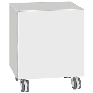 Rollcontainer ELA, Korpus weiß seidenmatt, Front weiß seidenmatt, 400 x 400 x 350 mm