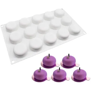 3d kuchenform mousse - backformen Silikon DIY Mold, 15 Löcher Runde Form, weiß
