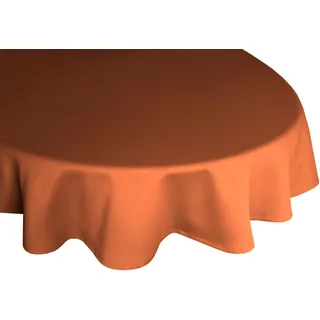 Tischdecke WIRTH "NEWBURY" Gr. 1, orange (terrakotta), B:120cm L:160cm, Baumwolle, Polyester, Tischdecken, Tischdecke, oval
