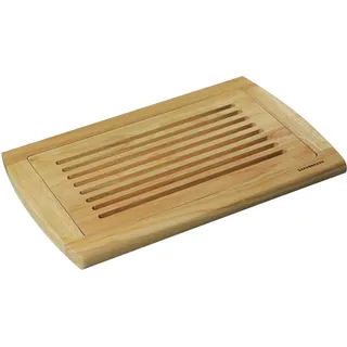 Zassenhaus Brotschneidebrett mit Krümelgitter aus Gummiholz in der Farbe Natur, Maße: 42cm x 28cm x 2cm, 050882