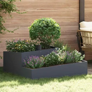 2025 cloris Gartenblumentopf Anthrazit 100 x 100 x 50 cm Stahl - Beete Sale3565118 1parcel - Grau