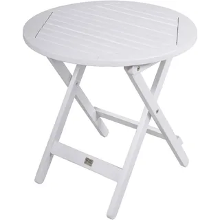 Garden Pleasure MESA Gartentisch Ø 50 x 50 cm Weiß/Braun