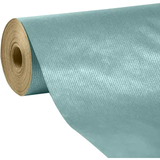 Clairefontaine 507578C - Rolle Geschenkpapier Kraft 60g, 50x0,70m, Perlmutttürkis, Eurowrap, 1 Rolle