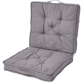 Homescapes Reisekissen dunkelgrau 50/50/10 cm – Klappkissen Baumwolle , Textil , Füllung: Polyester , Quadratisch , 50x12x50 cm , Oeko-Tex® , Heimtextilien, Wohntextilien, Sitzkissen