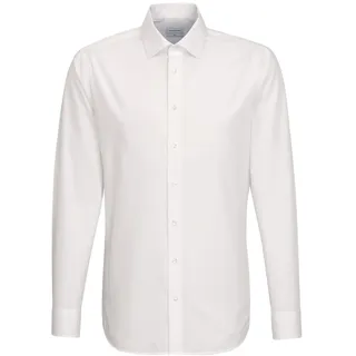 Seidensticker Herren Shaped Fit Hemd, Weiß, 45 EU