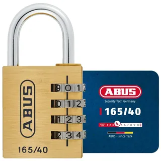 ABUS Zahlenschloss 165/40 - Vorhängeschloss aus Messing - mit individuell einstellbarem Zahlencode - Kofferschloss / Spindschloss - ABUS-Sicherheitslevel 4